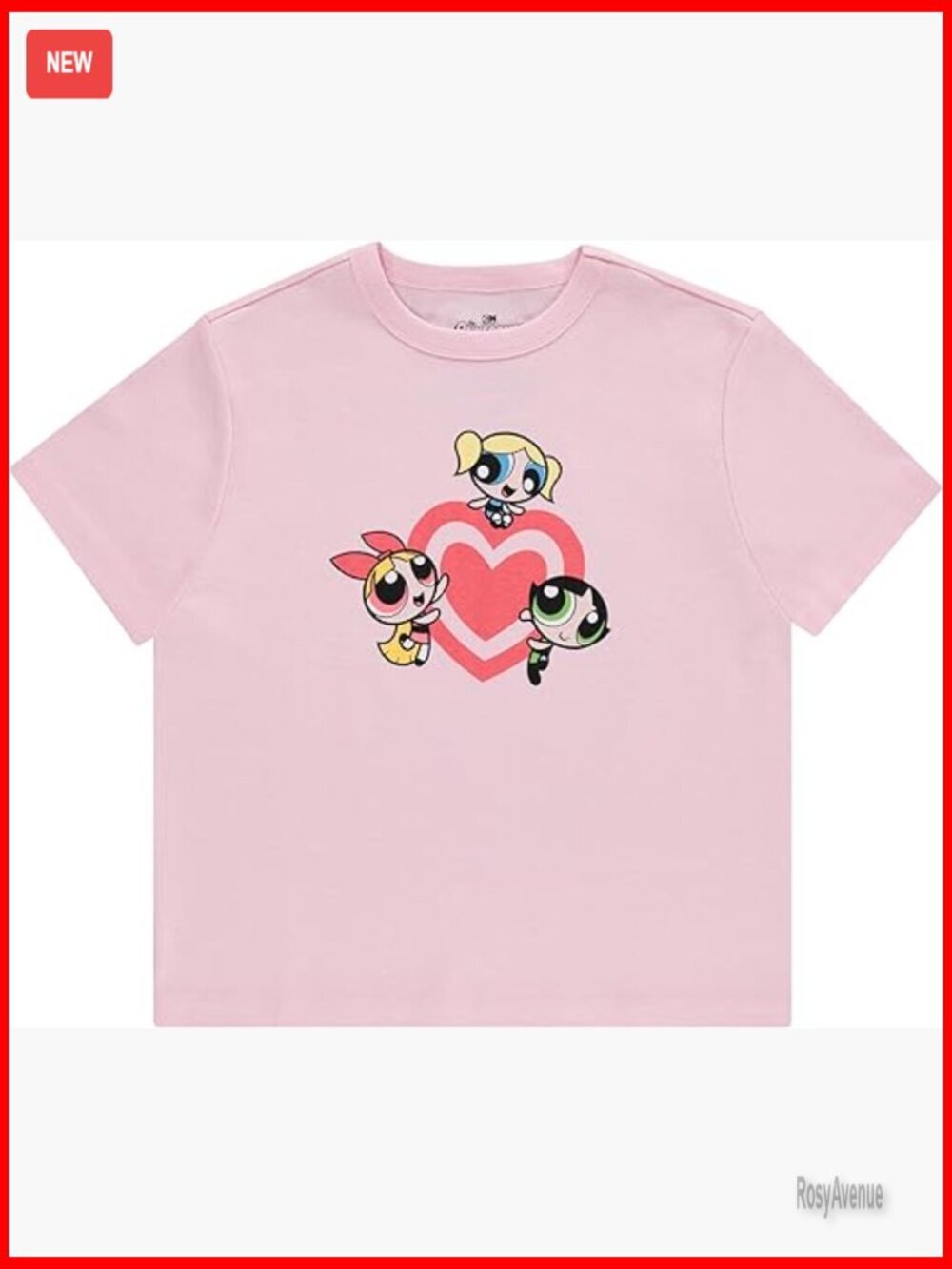 Fitted Ribbed T-Shirt - Powerpuff Girls Crew Neck Tee